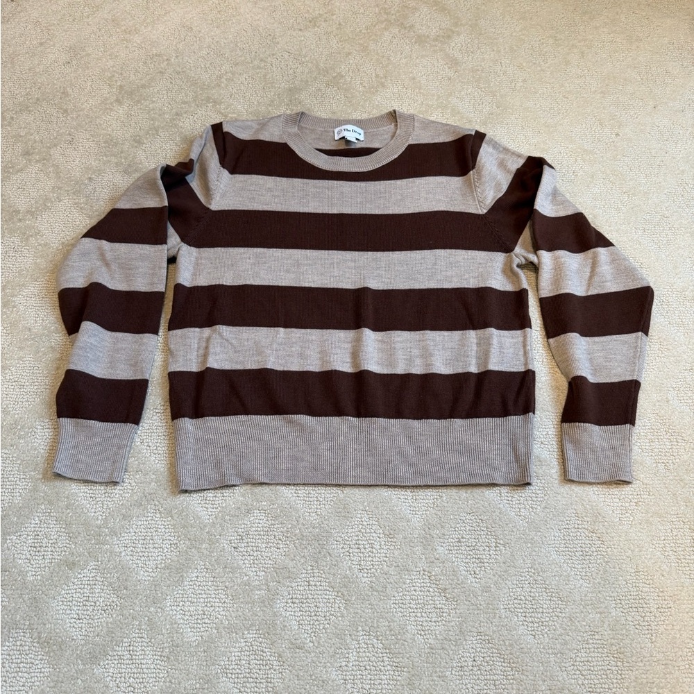 The Drop Brown and Tan Striped Women’s Sweater